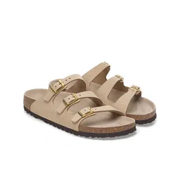 Birkenstock Women Leather Buckle Multi Strap Flats-11
