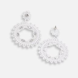 SOHI Silver-Plated Stone Studded Circular Drop Earrings image 4
