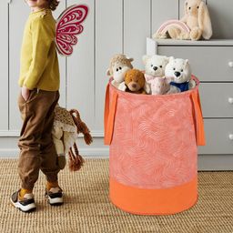 Kuber Industries Orange 3 Pieces Printed Foldable Laundry Bags 45 L Each-51