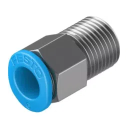 Festo Straight Threaded Adaptor R 1/8 Male Connector A Threaded-to-Tube, QSM-1/8-6-100 (Pack of 100 Pcs)-picture-45