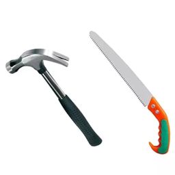 CTM Steel Edge Sharpen Teeth Pruning Saw and Shaft Rubber Grip Claw Hammer 1/2 lb Combo-picture-12