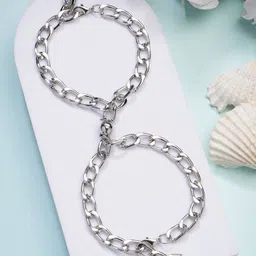 The Roadster Lifestyle Co Men Set Of 2 Silver-Plated Link Bracelets-15