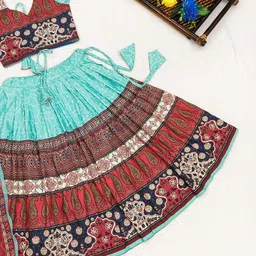 Shoryam Fashion Girls Printed Mukaish Ready to Wear Lehenga & Blouse With Dupatta-picture-18