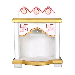 Furnifry Marble Wall Mounted White/Golden  31 x 15.5 x 16 cm  Marble Temple-16