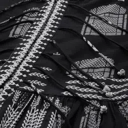 Sangria Women Black & White Printed Kurta with Palazzos image 3