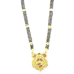 SONI DESIGNS Gold-Plated Brass Artificial Stones & Beads Mangalsutra-picture-3