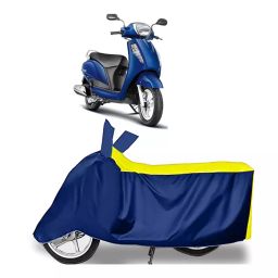 Auto Pearl Two Wheeler Cover for Suzuki SS - Yellow, Blue-image-11