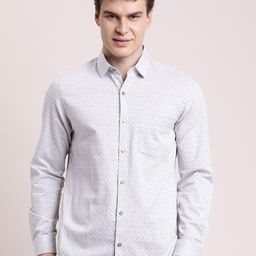 Turtle Classic Slim Fit Micro Ditsy Printed Formal Opaque Shirt-image-41