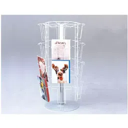 AS ONE 4-Tier 6-Side Tabletop Rotating Card Stand White Material Steel, Size W35 × D35 × H64 cm, 61-7213-73-picture-19