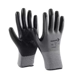 Mallcom Seamless Nitrile Dipped Gloves Black 228.6 mm(9 Inch), P35NBA (Pack of 6 Pair)-48