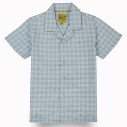 Gini and Jony Boys Standard Cuban Collar Gingham Checked Cotton Casual Shirt-image-82