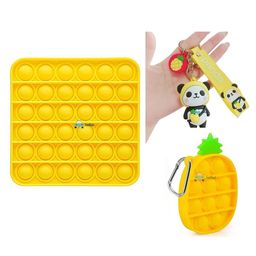 FunBlast Pop it Silicon Fidget Toy with Keychain Pack of 3 - Multicolor-4