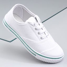 Pine Kids Solid Lace Up School Shoes - White-image-17