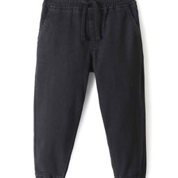 Pine Kids Full Length Elasticated Waist Solid Color Jogger Jeans - Black-image-35