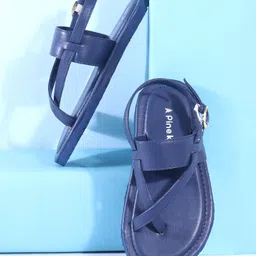 Pine Kids Ethnic Wear Sandals with Buckle Closure -  Blue-picture-1