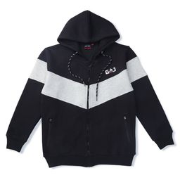 GINI & JONY Cotton Knit Full Sleeves Front Open Hooded Sweatshirt With Brand Name Print - Black-image-29