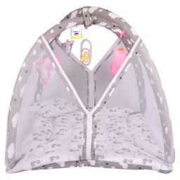 Babytoons Baby Bedding for New Born Play Gym Bed with Mosquito Net (0-6 Months) Grey-image-25