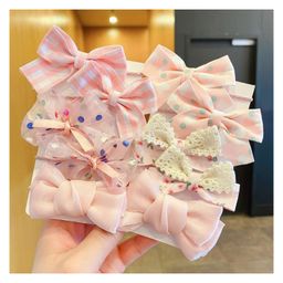 SYGA Pack of 10 Flower & Bow Hair Clips - Rose Pink-image-66