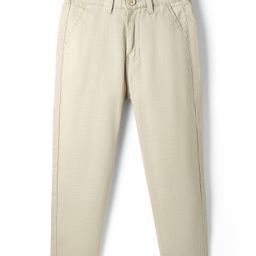 Pine Kids Cotton Elastane Woven Full length Solid Coloured Trouser - Beige-picture-33