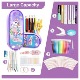 FunBlast Unicorn Themed Multi Purpose Pencil Pouch - Purple image 2