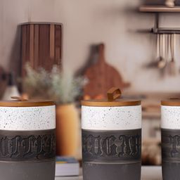 White & Black Set Of 3 Printed Glossy Mug-9