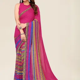 Moda Rapido Pink Printed Poly Georgette Sarees-picture-37