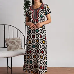 9shines Label Embroidered Maxi Nightdress-image-48