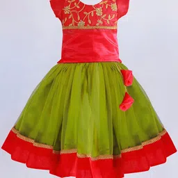 STANWELLS KIDS Girls Embroidered Ready to Wear Lehenga &-image-64