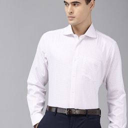 Van Heusen Pure Cotton Custom Fit Checked Formal Shirt-image-54