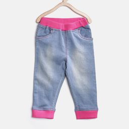 StyleStone Girls Blue Washed Denim Capris-image-7