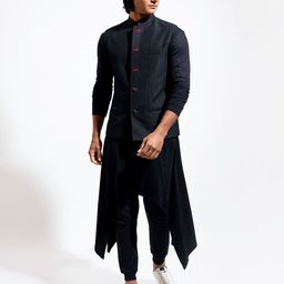 VIVEK KARUNAKARAN Men Woven Nehru Jacket-33
