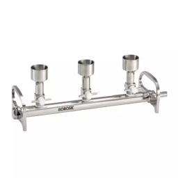 Borosil 6 Place SS 316 Boropure Vacuum Filtration Manifold and 47 mm Filter Support Base, 5333006-18