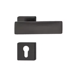 Hafele Spring 900.92.503 Zinc Black Matt Finish Lever Handle On Square Rose with EPC Escutcheon-image-81