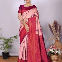 Shriyangan Ethnic Motifs Woven Designed Pure Silk Kanjeevaram Saree-picture-22