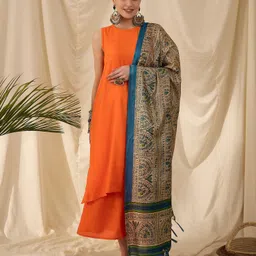 InWeave Women Ethnic Motifs Regular Kurta with Palazzos & With Dupatta-picture-52