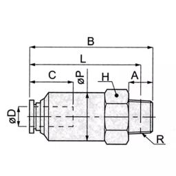PISCO Straight Check Valve 6.8 mm² Effective Section, R1/8 Pipe Connection, CVC6-01A-picture-20