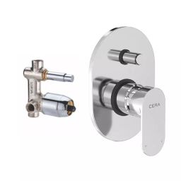 CERA CURVE Diverter Single Lever Exposed Part + Concealed Part Wall Mount Chrome, F1023701+F4010110-6