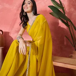 Sangria Saree With Lace Border-image-20