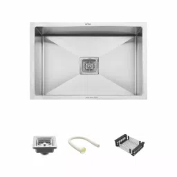 LIPKA 32x20x10 inch Matte Finish Stainless Steel Single Bowl Handmade Kitchen Sink, HMSB14-304-image-19
