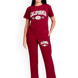 BOMBSHELL Oversized Printed Round Neck T-Shirt With Trouser-image-58