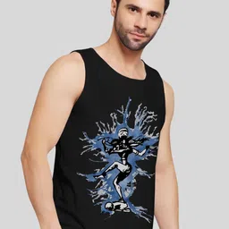 UpClothing Printed Round Neck Cotton Gym Innerwear Vests-3