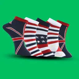 MJE Men Pack Of 5 Patterned Ankle Length Socks-image-79