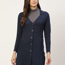 APSLEY Women Navy Blue Longline Cardigan-image-15