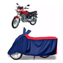 Auto Pearl Polyester Two Wheeler Cover for Hero Ambition (Red Blue)-image-12