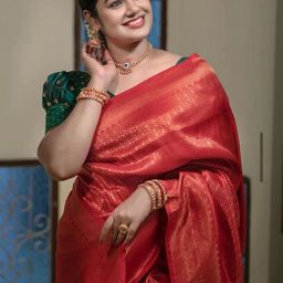 CANBIA Woven Design Zari Silk Blend Banarasi Saree-image-96