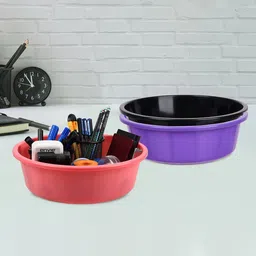 Kuber Industries Purple & Pink 3 Pieces Regular Multi-Utility Organisers-45