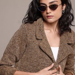 The Roadster Lifestyle Co. Single-Breasted Crop Woollen Blazer-picture-42