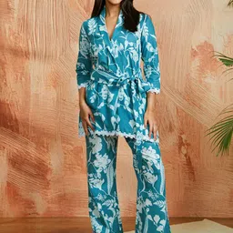 VASTRAMAY Printed Pure Cotton Tunic With Trousers Co-Ords Set-picture-27