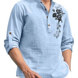 Zombom Men Floral Printed Kurta-image-51