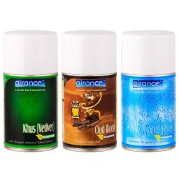 Airance 250 ml Each Khus (Vetiver), Oud Wood & Cool Splash Fragrance Automatic Room Freshener Refill Perfume Spray (Pack of 3)-18
